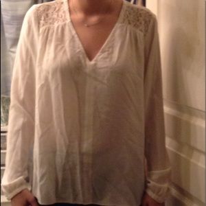 Rebecca Taylor off white 100% silk blouse
